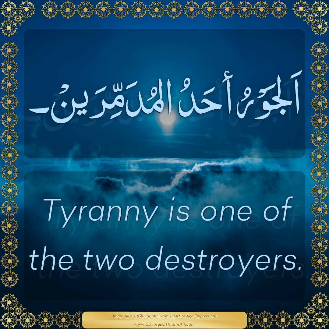 Tyranny is one of the two destroyers.
